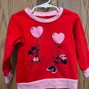 Disney Red Kids Sweatshirt with Heart Balloons